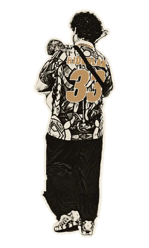 @rideblan33 de costas, com a camisa 33